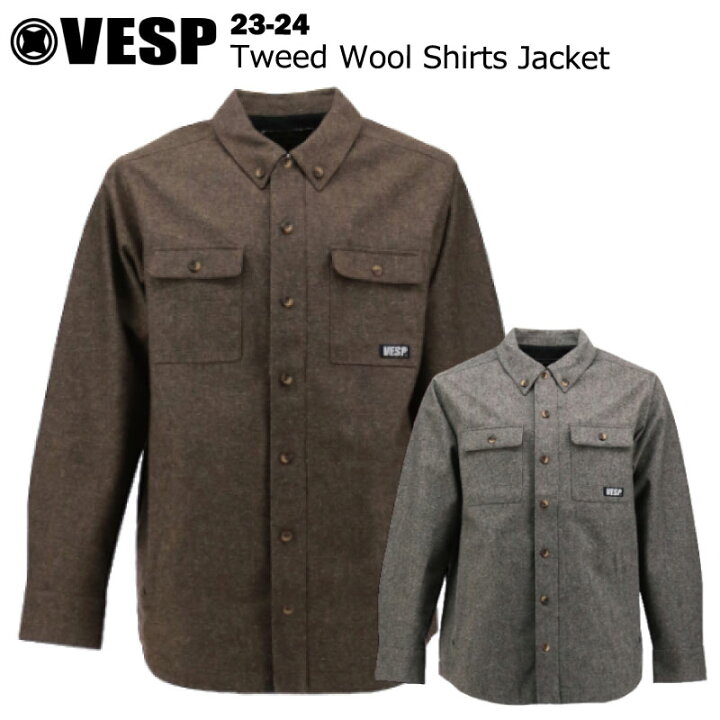 楽天市場】【32％OFF】VESP ベスプ Tweed Wool Shirts Jacket 23-24 