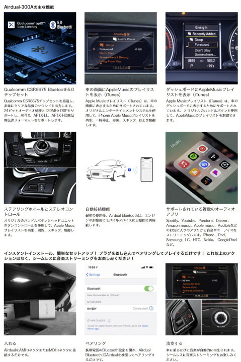 楽天市場 Bluetooth5 0 アダプター レシーバー 高音質 重低音 自動再生 Invery Ami Mdi Mmi 3g 3g イネックスショップ
