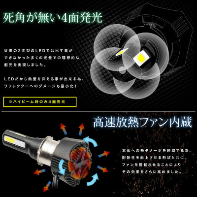 楽天市場 ホンダ ディオチェスタ Jbh Af68 バイク用ledヘッドライト 1個 Ph8x 4400ルーメン イネックスショップ