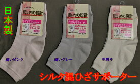 日本製 シルク混 ひざサポーター 男女兼用 フリーサイズ