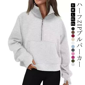 パーカー ハーフジップ スウェット レディース スポーツウェア トレーナー 薄手 ハーフZIP プルオーバー トップス アウトドア ストリート系 カジュアル 春 秋 冬