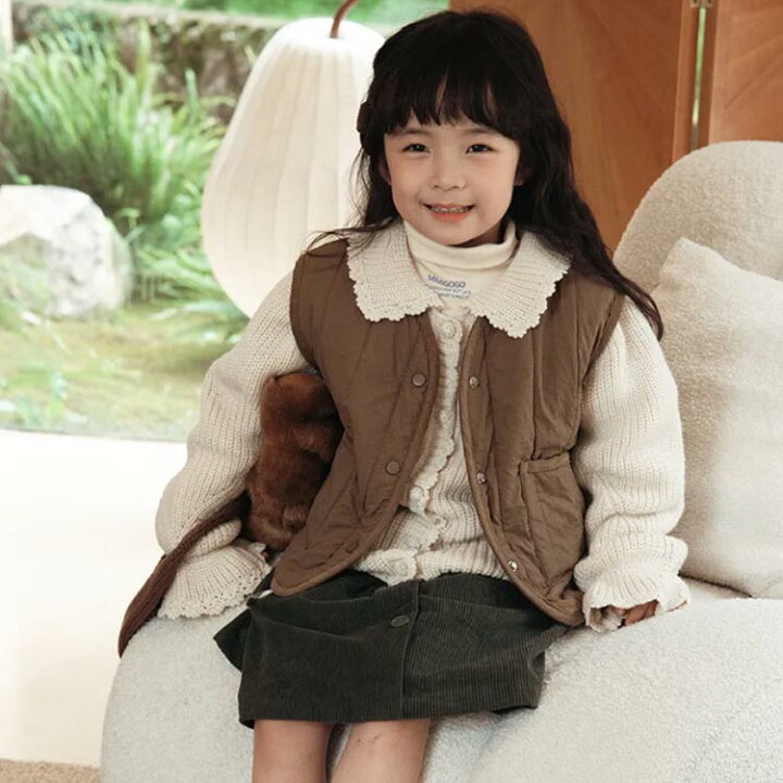 楽天市場】 厚手 ベスト 120 キッズ 無地 子供服 100 キルティング 130 