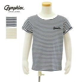 ジムフレックス J-1228CH 刺繍ロゴ キッズサイズ Tシャツ クルーネック 半袖 ボーダー Gymphlex