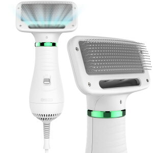ペット用ドライヤー 猫犬用グルーミングドライヤー ペットヘアドライヤー 小型大型対応 風量温度調節 片手操作 2in1 多機能 毛並み整え 家庭用