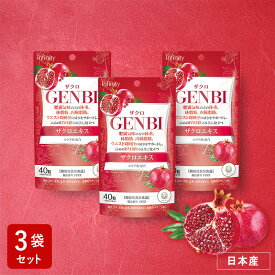 セール71%OFF【訳あり42%OFF】3袋セット GENBI ザクロ サプリメント 40粒（20日分）｜ザクロエキス由来エラグ酸配合 体重 体脂肪 内臓脂肪 ウエストケアサポート