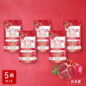セール69%OFF【訳あり52%OFF】5袋セット GENBI ザクロ サプリメント 40粒（20日分）｜ザクロエキス由来エラグ酸配合 体重 体脂肪 内臓脂肪 ウエストケアサポート