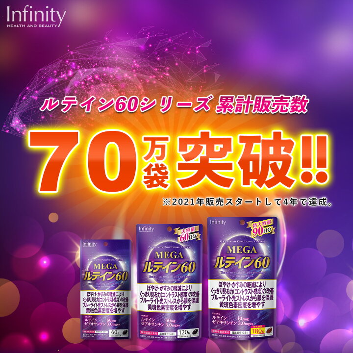 楽天市場】【公式】MEGAルテイン60（60粒/30日分） : インフィニティー 