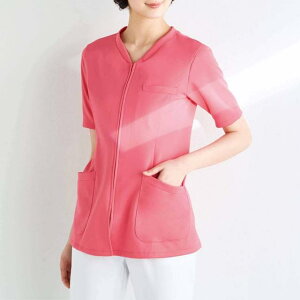 制菌ストレッチニット前開きスクラブスクラブ 白衣 かわいい 前開き 医療 ナース服 医療用 レディース 女性 半袖 看護師 調理 ナース ランキング おすすめ アンファミエ