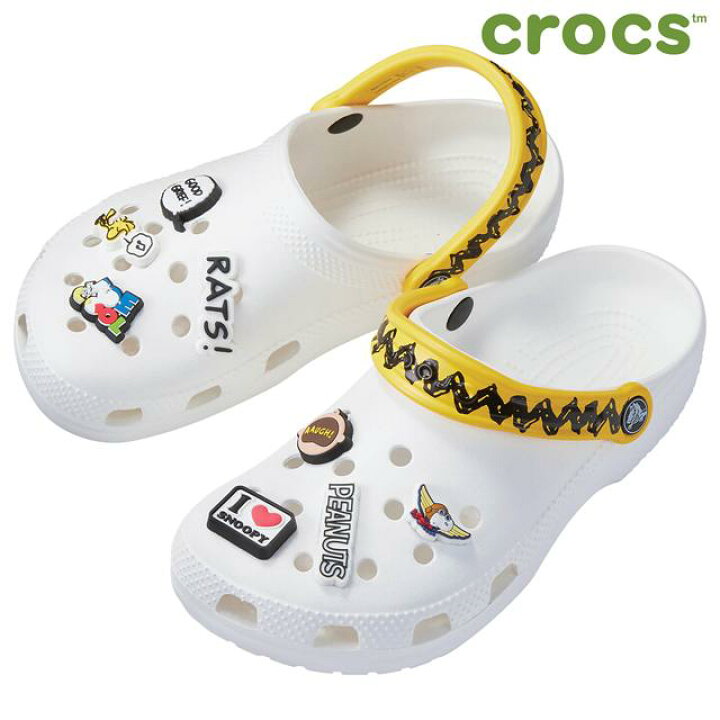 楽天市場 クロックス クラシックピーナッツチャームクロッグスヌーピー かわいい ナースサンダル 疲れにくい 白 軽量 可愛い ナース サンダル おしゃれ スリッパ アンファミエ ナース通販アンファミエ楽天市場店