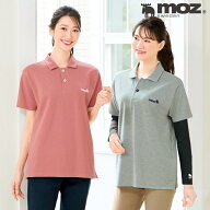 [moz モズ]ゆったりシルエットポロシャツ速乾 作業着 作業服 清掃 涼しい ポロシャツ ポケット付き 半袖 …
