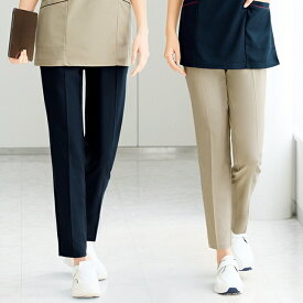 【33％OFF】センタープレスタックストレッチパンツナース服 パンツ ズボン ナース服 ナースウェア 白衣 3L 大きいサイズ ナース 看護師 介護士 保育士 レディース 女性 アンファミエ