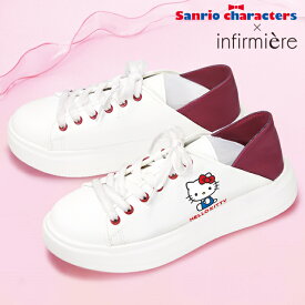 【25％OFF】[ハローキティ]2WAYヒモ靴シューズナースシューズ 疲れにくい 白 かわいい グッズ レディース 医療用 ナース 看護師 保育士 介護士 靴 アンファミエ