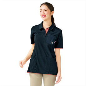 ホスピタルクラウン基金 刺繍カノコポロシャツ作業着 作業服 ポロシャツ 半袖 レディース ユニフォーム 介護士 ウェア 保育士 看護師 医療 アンファミエ