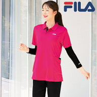 [FILA]配色レディースポロシャツ速乾 作業着 作業服 清掃 涼しい ポロシャツ ポケット付き 半袖 レディー…