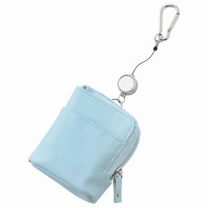 なめらか合皮カラビナ付きリールミニポーチナースグッズ ナースポーチ ナース オーガナイザー ナース グッズ ポケット エプロン ポーチ ポシェット 医療用 クリニック 保育士 アンファミエ