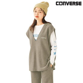 [CONVERSE]ニットソーVネックベストコンバース ベスト レディーズ ブランド カジュアル 訪問看護 訪問介護 保育士 アンファミエ