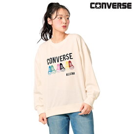 全品ポイント5倍 5/25 0:00-23:59■[コンバース/CONVERSE]裏毛シューズフロッキースウェット