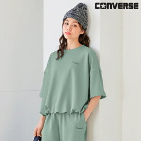 [コンバース/CONVERSE]裾紐シャーリングワイドTシャツ