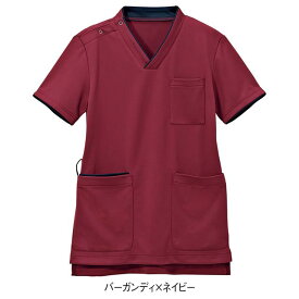 パウダーストレッチ 肩スナップスクラブ(男女兼用)スクラブ 白衣 医療 かわいい ナース服 医療用 レディース メンズ 女性 男性 半袖 看護師 調理 ナース 介護士 アンファミエ