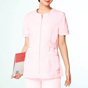 ソフトピケ綿混トリコット 配色パイピングジャケット医療 病院 ナース 看護 看護師 介護白衣 ジャケット 女性 医療用 介護士 アンファミエ