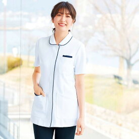 全品ポイント5倍 7/10 0:00-23:59■マシュマロストレッチパイピングジャケットナース服 白衣 ナースウェア 医療用 ナース 看護師 介護士 クリニック 歯科医 アンファミエ