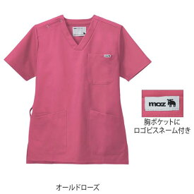 [moz モズ]なめらかストレッチ肩スナップスクラブ(男女兼用)スクラブ 白衣 かわいい 医療 メンズ ナース服 医療用 レディース女性 男性 半袖 看護師 調理 ナース 介護士 アンファミエ