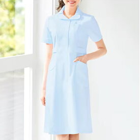 全品ポイント5倍 4/24 20:00-4/25 23:59■制電ツイルクローバーリーフワンピースナース服 ナースウェア レディース 女性 白衣 ワンピース 医療用 クリニック 歯科医 介護士 ユニフォーム アンファミエ