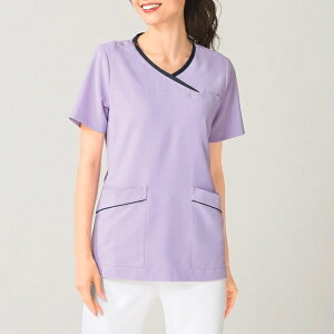 V-CAT アシメトリー配色スクラブスクラブ 白衣 かわいい 医療 ナース服 医療用 レディース 女性 半袖 看護師 調理 ナース 介護士 ランキング おすすめ アンファミエ