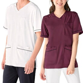 【40％OFF】体感温度コントロール スクラブ(男女兼用)スクラブ 白衣 医療 ナース服 医療用 レディース メンズ 女性 男性 半袖 看護師 調理 ナース 介護士 アンファミエ