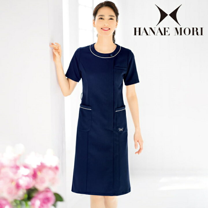 楽天市場】[ハナエモリ]ラウンドパイピングネックワンピースナース服 