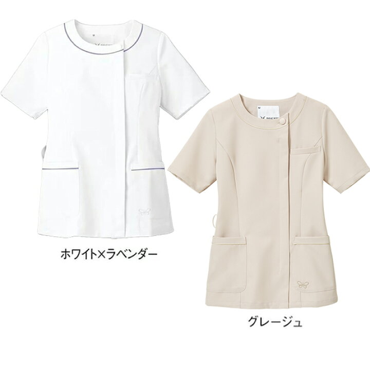 楽天市場】[ハナエモリ]ラウンドパイピングネックジャケットナース服 