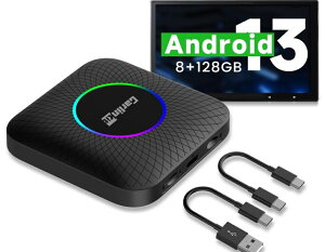 CarlinKit Tbox Ambient Android13.0 Ai Box 8+128GB ���C�����XCarPlay/Android Auto Youtube���̓��掋���\ ����GPS ���2�����\���\ �����ڑ� SIM�J�[�h�Ή� TF�J�[�h��512G�Ɋg���\ �L���J�[�v���C���ڎԗ���