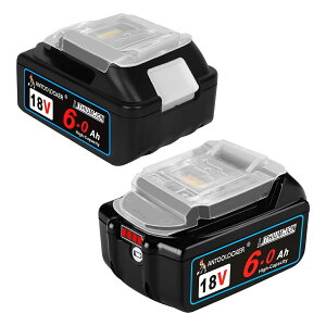 �݊� �}�L�^ 18v �o�b�e���[: bl1860b 6.0ah �}�L�^ �o�b�e���[ 18v bl1830b bl1860 bl1820b bl1830 bsl1860 bsl1850c 6000mah �Ή� �}�L�^�݊��o�b�e���[ 2�Z�b�g