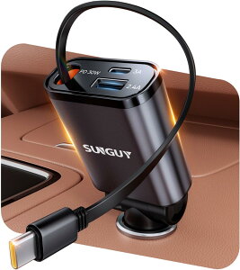 y킯zSUNGUY 3-in-1 ԍڏ[d ^ VK[\Pbg }[d 12/24VԑΉ J[`[W[ 3䓯\ 80cm USB C P[u iPhone16/15V[Y iPad/iWatch/Galaxy/PixelȂǑΉ ύ