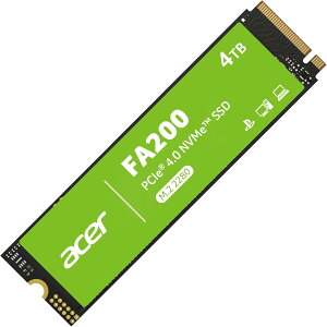 Acer M.2 SSD 4TB FA200 NVMe1.4 2280 PCIe Gen4×4 ������(�ő�ǂݍ��݁F7200MB/s�A�ő发�����݁F6200MB/s) ����SSD PS5/PS5 Pro����m�F�ς� ���ϋv 3D NAND