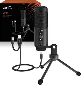 �yPS4�EPS5�EPC�Ή��zVOPTECH �P��w���� USB �}�C�N VF10 �R���f���T�[�}�C�N �^�� ���ʒ��� �O�r�X�^���h�t�� YouTube �Q�[�� �ʘb PS5/PS4�g�p�\ �Q�[�~���O�}�C�N���C�u �z�M ������ PC 3.5mm�C���z