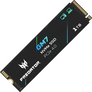 Acer (�G�C�T�[) Predator GM7-1TB NVMe1.4 �Q�[�~���OSSD - M.2 2280 PCIe Gen4 x 4 3D TLC NAND DRAM�L���b�V���Ȃ� �ő�7200MB/�b