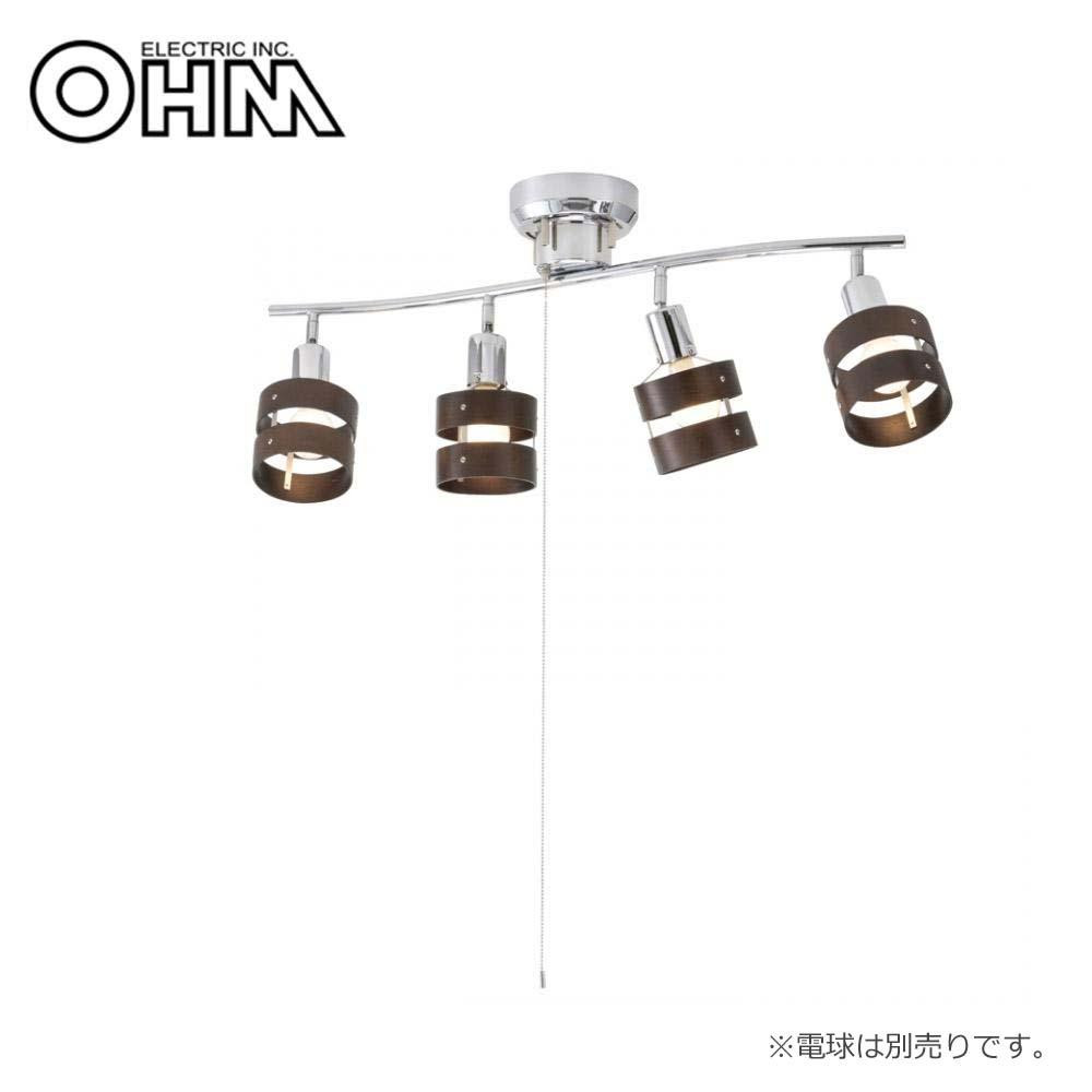 同梱不可オーム電機 OHM 室内照明器具 4灯シーリングライト ウッドリング 電球別売 LT-YN40BW | インフォマート