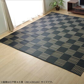 同梱・代引不可洗える PPカーペット 『ウィード』 ブラック 本間4.5畳(約286.5×286cm) 2116914