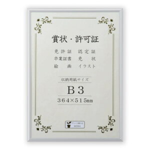 賞状額 アルミ賞状額 オールライト B3・褒章 箱入 シルバー 33J091C4401