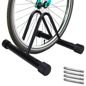 【ポイント10倍】 【自転車専門店監修】 自転車スタンド 1台用 駐輪スタンド 駐輪 自転車 屋外 屋内 安定感抜群 自立 ガタつき防止 高さ調節 ブラック 簡単設置 タイヤを挟むだけ 駐車場 駐輪場 四脚 倒れない 転倒防止 クロスバイク 置くだけ