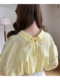 【SALE／48%OFF】【WEB限定】多種ボタン後ろレースアップタケノコタック7分袖シャツ INGNI イング トップス シャツ・ブラウス ホワイト イエロー ネイビー グリーン ブラック【RBA_E】[Rakuten Fashion]