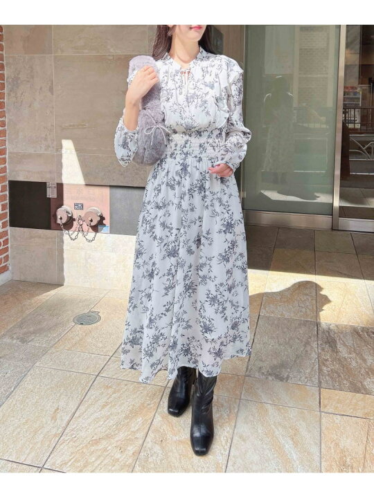 楽天市場】【SALE／20%OFF】花柄シフォンフリルリボンOP INGNI イング 