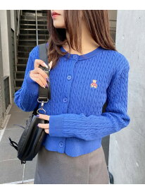 【SALE／48%OFF】くま刺しゅうケーブルニットカーディガン INGNI イング トップス カーディガン ネイビー グレー ブルー レッド ホワイト【RBA_E】[Rakuten Fashion]