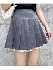 【SALE／37%OFF】レースレイヤープリーツスカパン INGNI イング スカート ミニスカート ブラック ベージュ グレー【RBA_E】[Rakuten Fashion]