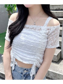 【SALE／66%OFF】レースドロストトップス INGNI イング トップス カットソー・Tシャツ ブラック ホワイト【RBA_E】[Rakuten Fashion]