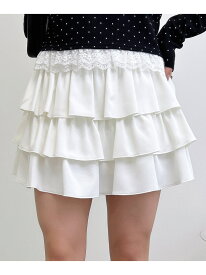 フリルミニスカパン INGNI イング スカート ミニスカート ブラウン ホワイト ブラック[Rakuten Fashion]