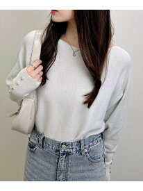 12G袖釦ラメドルマンニット INGNI イング トップス ニット ブラック ベージュ ホワイト[Rakuten Fashion]