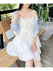 【SALE／11%OFF】コットンレースティアードミニキャミワンピース INGNI イング ワンピース・ドレス ワンピース ブラック ホワイト ブルー【RBA_E】【送料無料】[Rakuten Fashion]