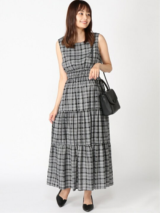 楽天市場 Sale 84 Off チェック柄ノースリ Op Ingni イング ワンピース ノースリーブワンピース ブラック Rba E Rakuten Fashion Ingni